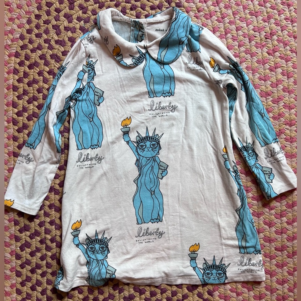 Mini rodini cat lady liberty dress